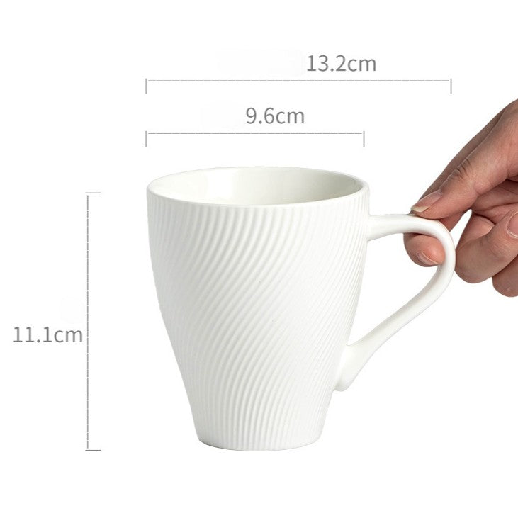450ml Oversized Ceramic Mug - Antique Style Stoneware Coffee Mug | Unique Design Vintage Tea Cup for Home & Kitchen