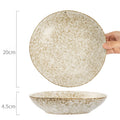 Japanese Rustic Stone Texture Ceramic Dinner Plate – 8" Vintage Deep Dish for Pasta, Salad & Steak | Microwave Safe Tableware