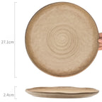 Matte Finish Ceramic Dinner Plate, 8.5 inch Nordic Retro Side Dish Plate, Vintage Cream Yellow Salad Dessert Dish, Microwave Safe