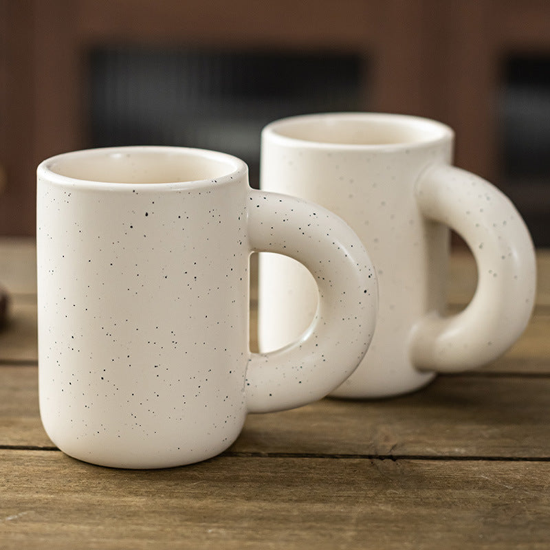 Cream Style Colorful Ceramic Mug - Cute Fat Handle Coffee & Milk Cup (280ml)